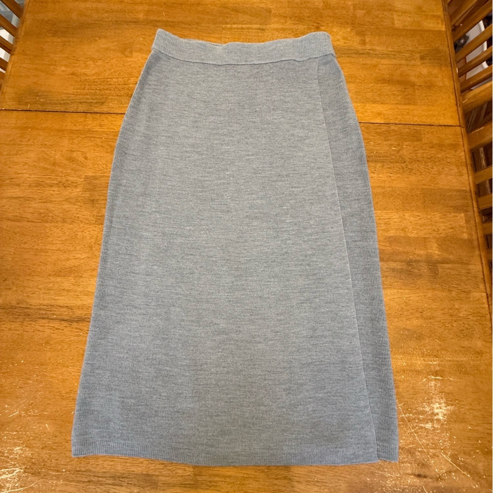 J. Crew Reimagined Heather Gray Merino Blend Pencil Skirt Large - Picture 2 of 8